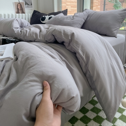 91家纺网 家纺一手货源 找家纺 （总）阿曼达 2024新款ins博主风ins风超柔亲肤水洗m纯色四件套