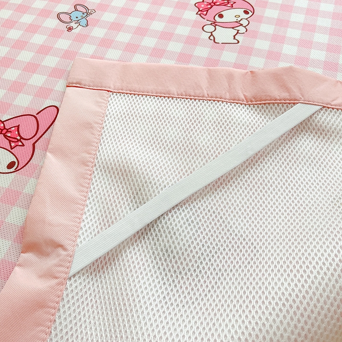 91家纺网 家纺一手货源 找家纺 金爱家 2024新款A类三丽鸥授权数码印花中分子1200D凉感冰丝宽边凉感软席 冰丝席-粉格美乐蒂