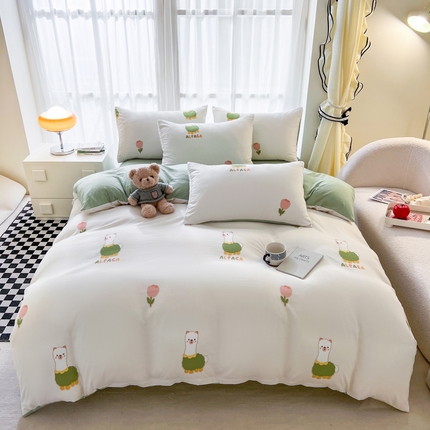 宏源 2024新款超柔云朵棉四件套 羊驼宝宝