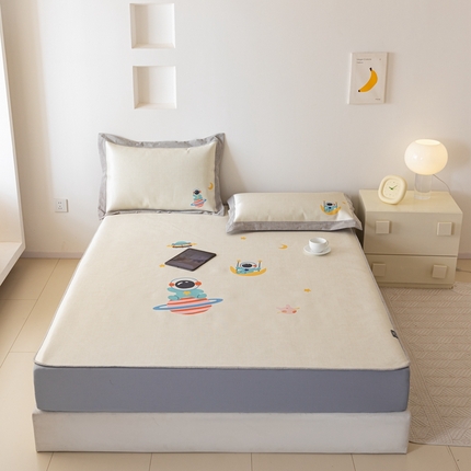 本希家居 2024新款花漾清新系列高端可水洗冰丝席 自由宇航员床笠