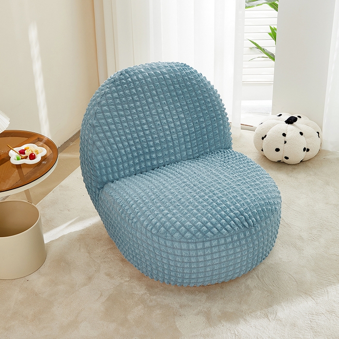 91家纺网 家纺一手货源 找家纺 丝绮鹿 2024新款爆米花系列-雪梨沙发椅套 雾霾蓝