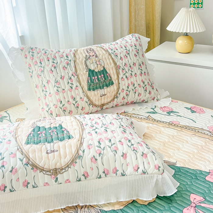 91家纺网 家纺一手货源 找家纺 慕澄家纺 2024新款大版印花乳胶凉席套件-夏被凉席四件套 秘密花园