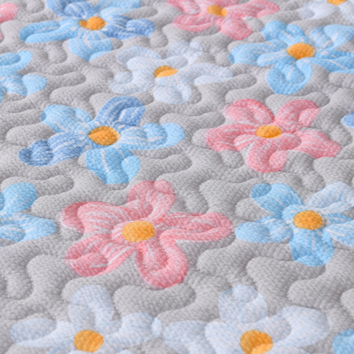 91家纺网 家纺一手货源 找家纺 艾裙海 2025新款云感双层纱单床盖 美丽花园