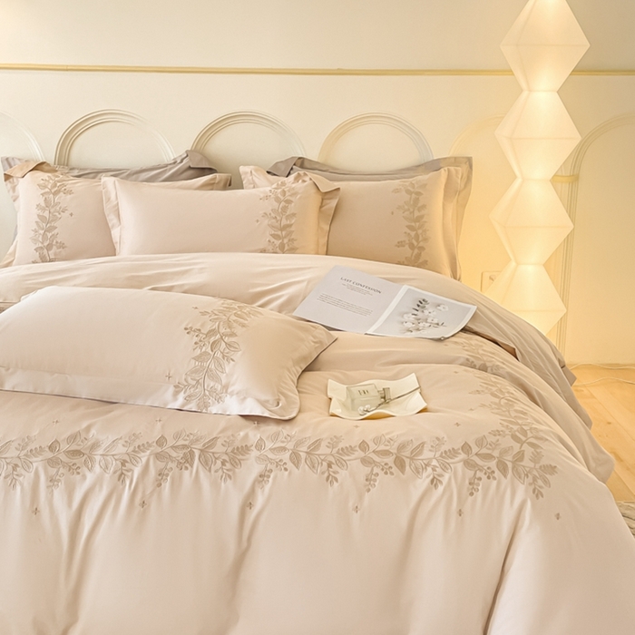 91家纺网 家纺一手货源 找家纺 欧乐蒂 2025新款秘密花园-新疆长绒棉刺绣四件套-终版 秘密花园-奶昔咖