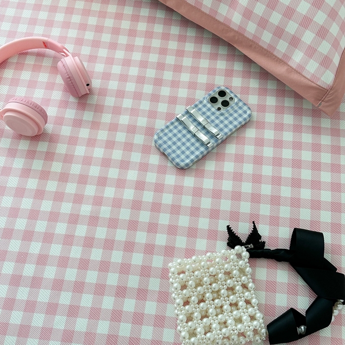 91家纺网 家纺一手货源 找家纺 昔可家纺 2024新款高端数码印花养生冰藤席--简约系列 粉格子