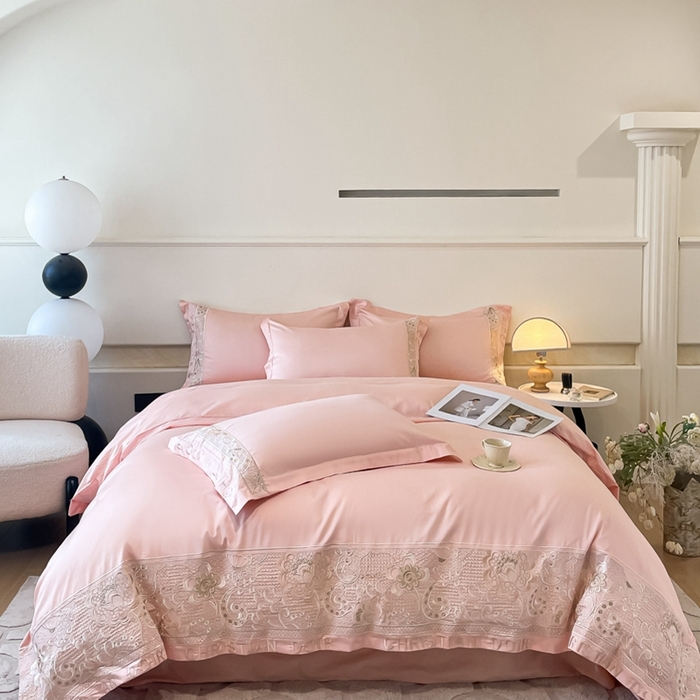 91家纺网 家纺一手货源 找家纺 （总）欧乐蒂 2025新款高支密长绒棉刺绣四件套-繁花-终版