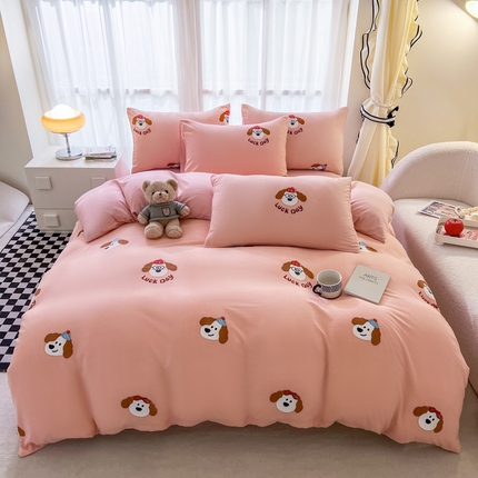 宏源 2024新款超柔云朵棉四件套 可爱狗狗