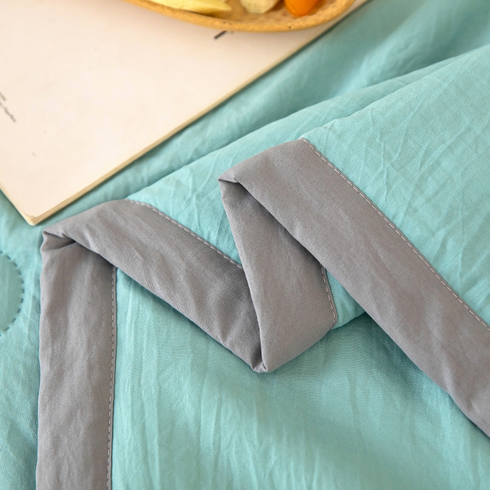 91家纺网 家纺一手货源 找家纺 侨鑫 2024新款A类原棉大豆夏被 绿色