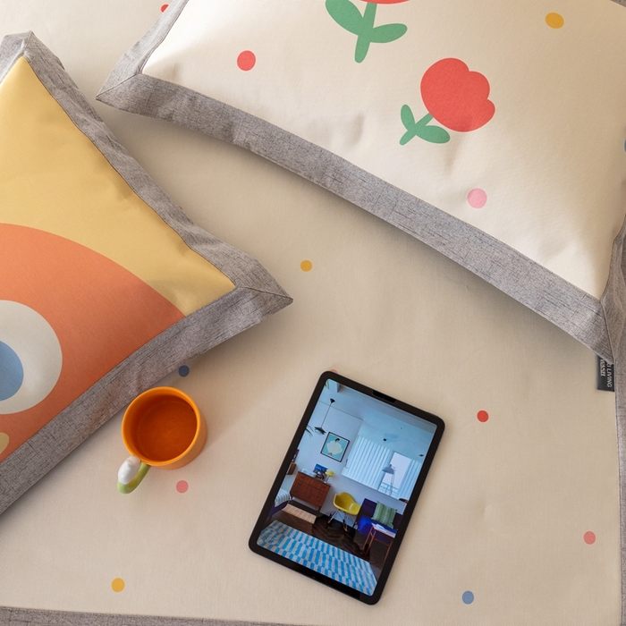 91家纺网 家纺一手货源 找家纺 本希家居 2024新款花漾清新系列高端可水洗冰丝席 小趣味平席