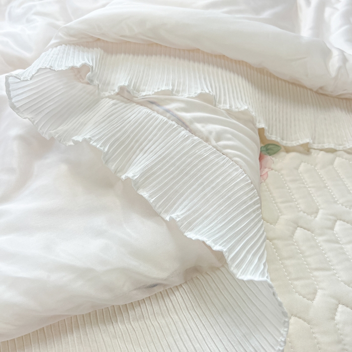 91家纺网 家纺一手货源 找家纺 慕澄家纺 2024新款大版印花床裙款乳胶凉席-凉席三件套 温馨