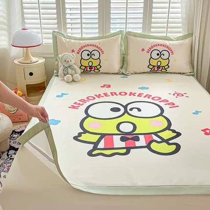 91家纺网 家纺一手货源 找家纺 （总）金爱家 2024新款A类三丽鸥授权数码印花中分子1200D凉感冰丝宽边凉感软席