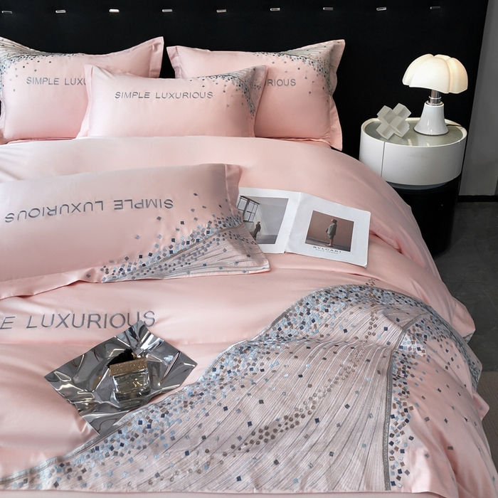 91家纺网 家纺一手货源 找家纺 欧乐蒂 2025新款星梦-高支高密新疆长绒棉四件套-终版 星梦-温馨粉