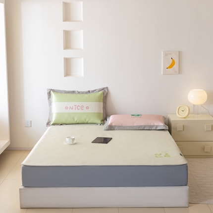 91家纺网 家纺一手货源 找家纺 本希家居 2024新款花漾清新系列高端可水洗冰丝席 小快乐床笠