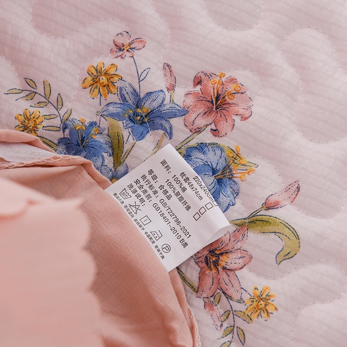 91家纺网 家纺一手货源 找家纺 艾裙海 2025新款云感双层纱床盖四件套 花团锦簇-玉