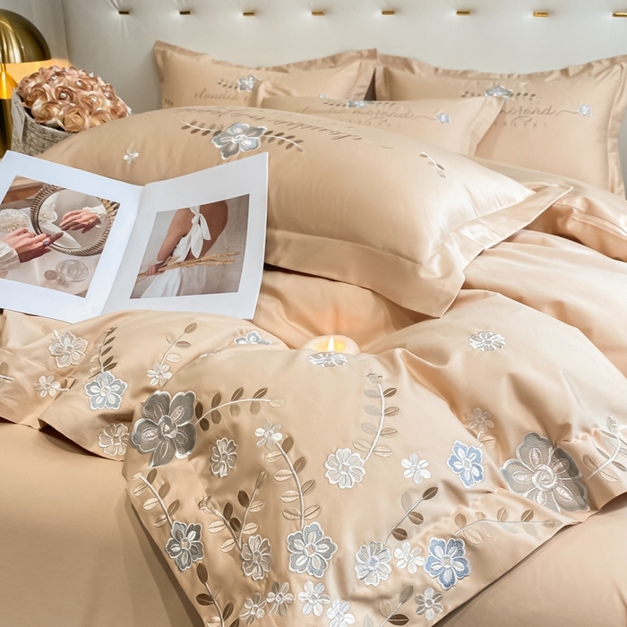 91家纺网 家纺一手货源 找家纺 欧乐蒂 2025新款花寐-高支高密新疆长绒棉四件套-终版 花寐-贵族金