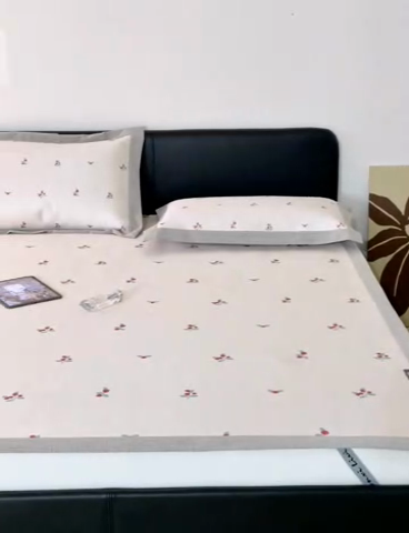 91家纺网 家纺一手货源 找家纺 本希家居 2024新款简约轻奢系列高端可水洗冰丝席 红草莓平席