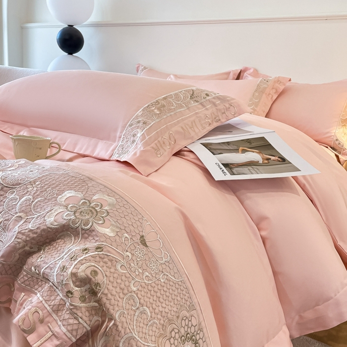 91家纺网 家纺一手货源 找家纺 （总）欧乐蒂 2025新款高支密长绒棉刺绣四件套-繁花-终版