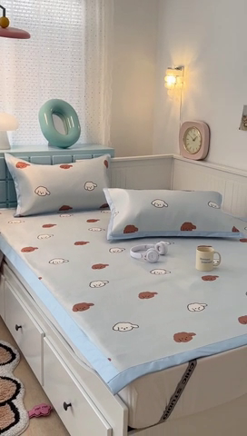 91家纺网 家纺一手货源 找家纺 昔可家纺 2024新款高端数码印花养生冰藤席--卡通系列 小棕狗狗