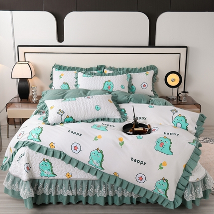 91家纺网 家纺一手货源 找家纺 （总）艾裙海 2025新款云感双层纱床盖四件套