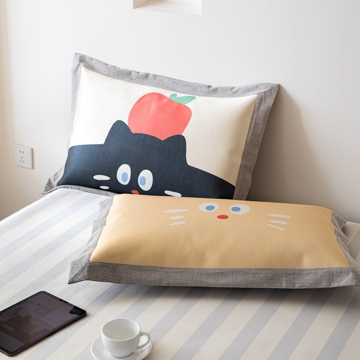 91家纺网 家纺一手货源 找家纺 本希家居 2024新款花漾清新系列高端可水洗冰丝席 苹果猫平席