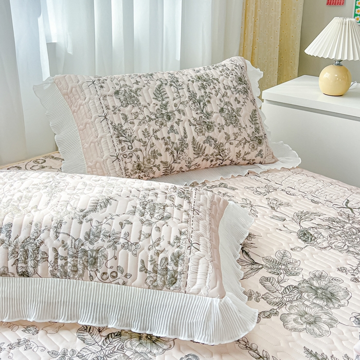 91家纺网 家纺一手货源 找家纺 慕澄家纺 2024新款大版印花乳胶凉席套件-夏被凉席四件套 格蕾丝