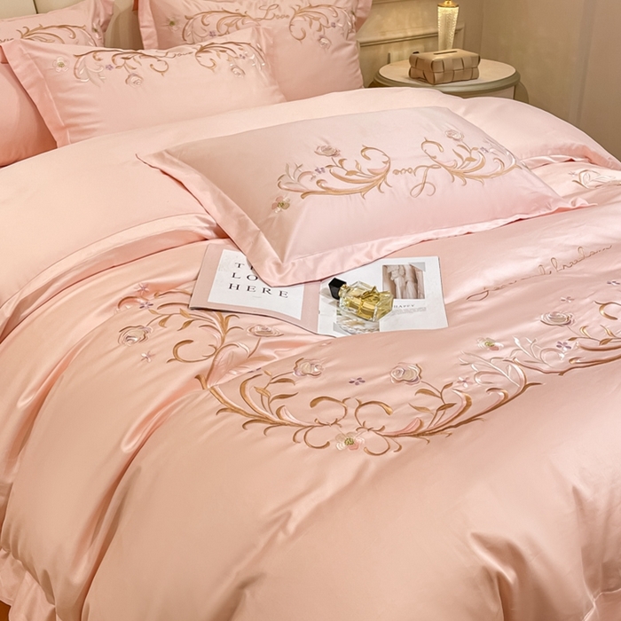 91家纺网 家纺一手货源 找家纺 欧乐蒂 2025新款爱丽丝-高支高密新疆长绒棉-终版 爱丽丝-粉