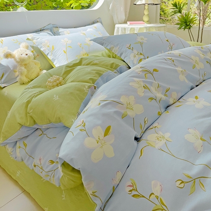 91家纺网 家纺一手货源 找家纺 （总）优选良品 2025新款直播爆款全棉-ins印花系列四件套纯棉三件套床单床笠