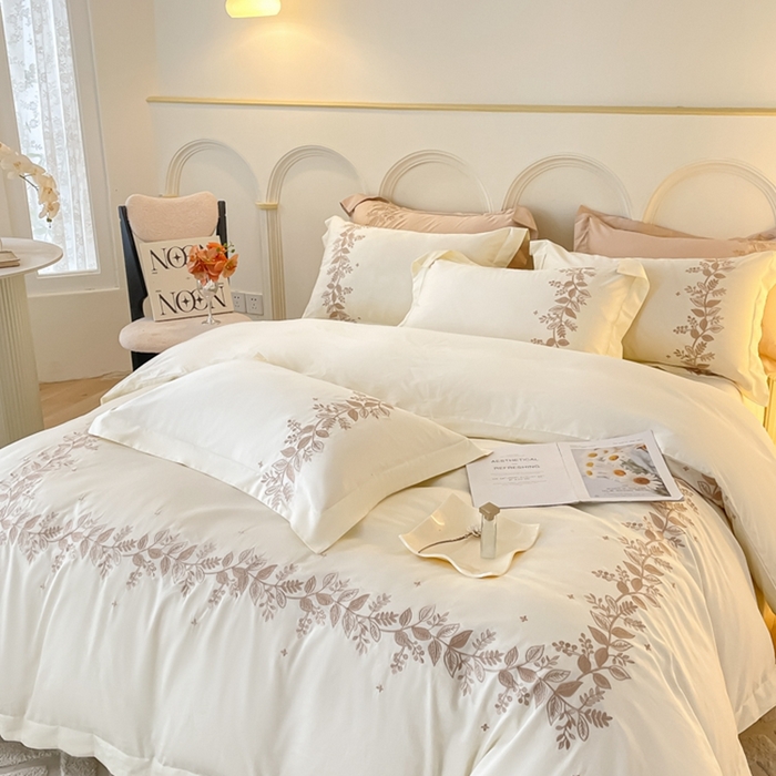 91家纺网 家纺一手货源 找家纺 （总）欧乐蒂 2025新款秘密花园-新疆长绒棉刺绣四件套-终版