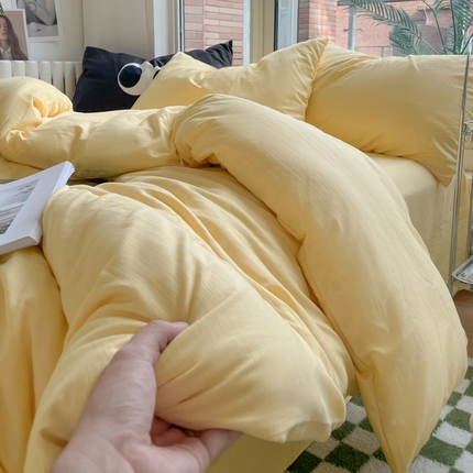 91家纺网 家纺一手货源 找家纺 （总）阿曼达 2024新款ins博主风ins风超柔亲肤水洗m纯色四件套