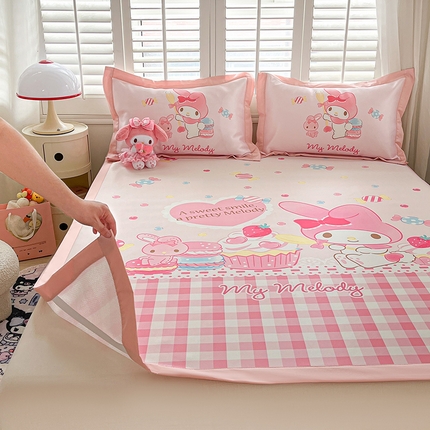 91家纺网 家纺一手货源 找家纺 （总）金爱家 2024新款A类三丽鸥授权数码印花中分子1200D凉感冰丝宽边凉感软席