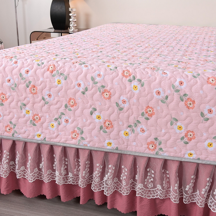 91家纺网 家纺一手货源 找家纺 艾裙海 2025新款云感双层纱单床盖 花香依然