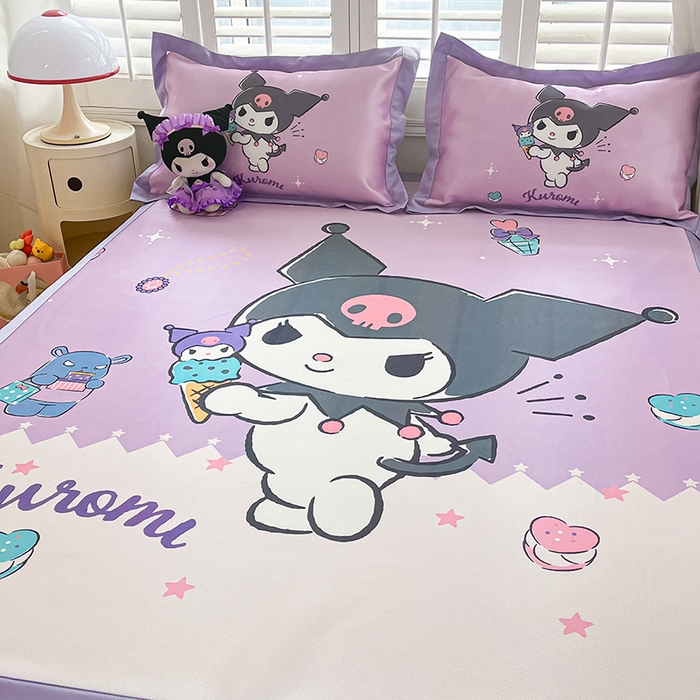 91家纺网 家纺一手货源 找家纺 （总）金爱家 2024新款A类三丽鸥授权数码印花中分子1200D凉感冰丝宽边凉感软席