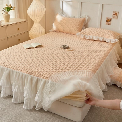 91家纺网 家纺一手货源 找家纺 （总）恋尚 2025新款床笠式床裙乳胶夏被三四件套-人鱼公主
