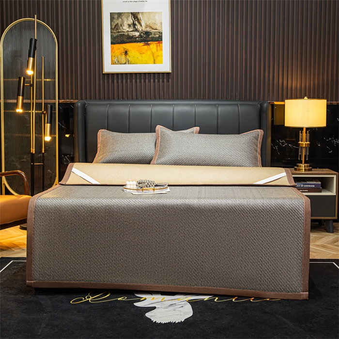 91家纺网 家纺一手货源 找家纺 共鸣沙发垫 2024新款野山藤凉席 野山藤浅灰色