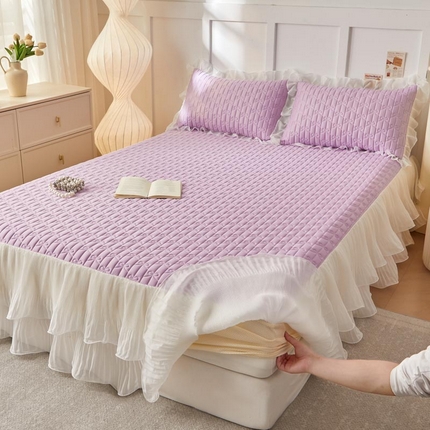 91家纺网 家纺一手货源 找家纺 （总）恋尚 2025新款床笠式床裙乳胶夏被三四件套-人鱼公主