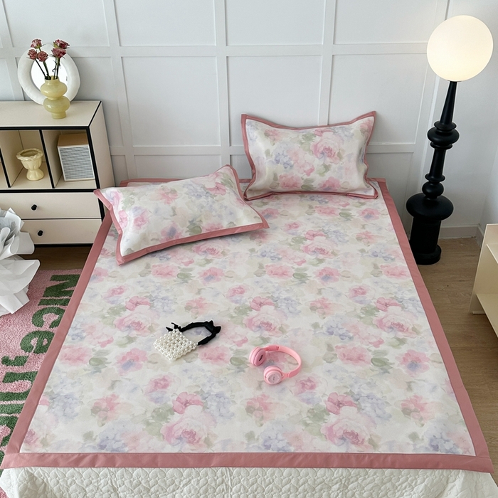 91家纺网 家纺一手货源 找家纺 （总）昔可家纺 2024新款高端数码印花养生冰藤席--简约系列