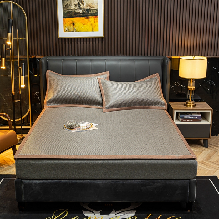 91家纺网 家纺一手货源 找家纺 共鸣沙发垫 2024新款野山藤凉席 野山藤浅灰色