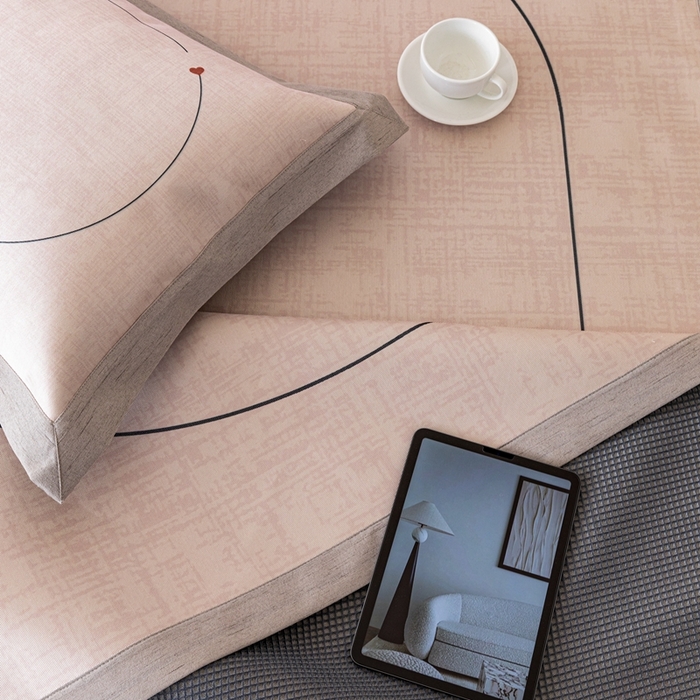 91家纺网 家纺一手货源 找家纺 本希家居 2024新款花漾清新系列高端可水洗冰丝席 心动平席