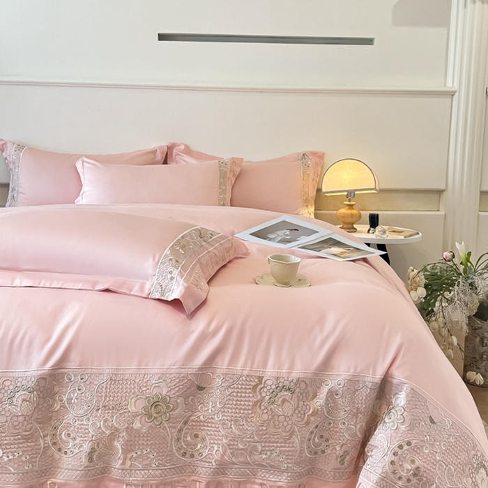 91家纺网 家纺一手货源 找家纺 （总）欧乐蒂 2025新款高支密长绒棉刺绣四件套-繁花-终版