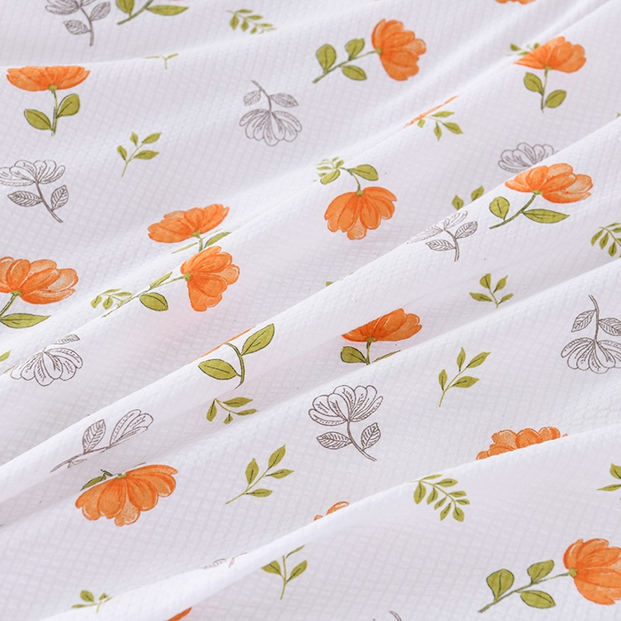 91家纺网 家纺一手货源 找家纺 艾裙海 2025新款云感双层纱床盖四件套 暖心花园