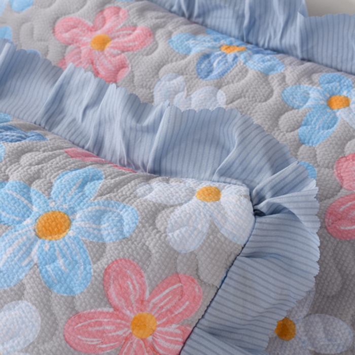 91家纺网 家纺一手货源 找家纺 艾裙海 2025新款云感双层纱单床盖 美丽花园