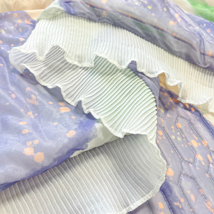 91家纺网 家纺一手货源 找家纺 慕澄家纺 2024新款大版印花床裙款乳胶凉席-凉席三件套 紫色郁金香