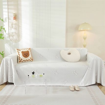 91家纺网 家纺一手货源 找家纺 （总）共鸣沙发垫 2024新款凉豆豆小熊沙发巾