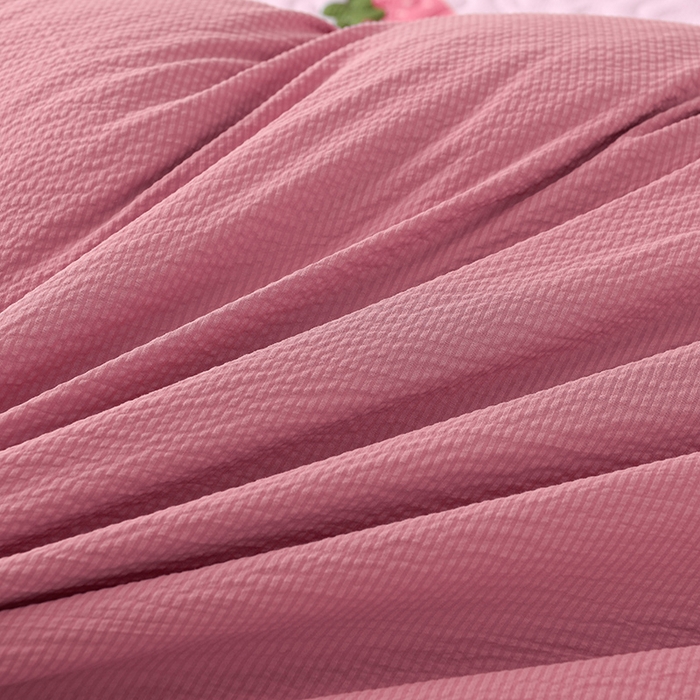 91家纺网 家纺一手货源 找家纺 艾裙海 2025新款云感双层纱床盖四件套 草莓熊