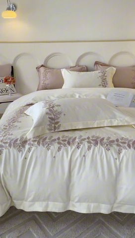 91家纺网 家纺一手货源 找家纺 （总）欧乐蒂 2025新款秘密花园-新疆长绒棉刺绣四件套-终版