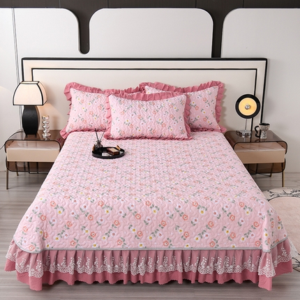 艾裙海 2025新款云感双层纱单床盖 花香依然