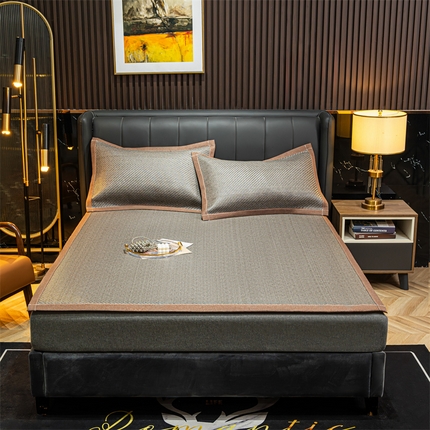 91家纺网 家纺一手货源 找家纺 共鸣沙发垫 2024新款野山藤凉席 野山藤浅灰色