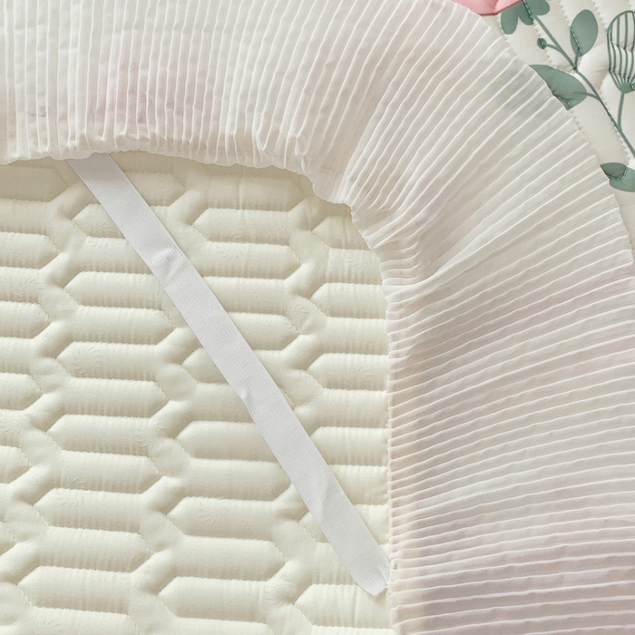 91家纺网 家纺一手货源 找家纺 （总）慕澄家纺 2024新款大版印花床裙款乳胶凉席-凉席三件套