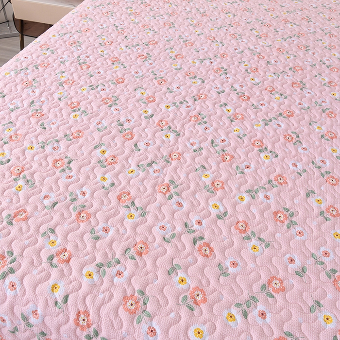 91家纺网 家纺一手货源 找家纺 艾裙海 2025新款云感双层纱单床盖 花香依然