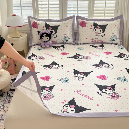 91家纺网 家纺一手货源 找家纺 （总）金爱家 2024新款A类三丽鸥授权数码印花中分子1200D凉感冰丝宽边凉感软席